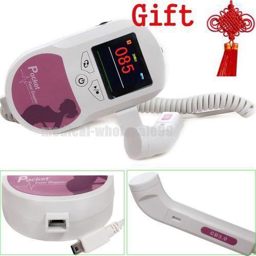 Lcd display fetal doppler with 3mhz waterproof probe + heart beat waveform c22 for sale