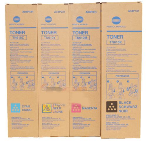 KONICA MINOLTA BIZHUB C6500 TONER CYAN YELLOW MAGENTA BLACK OEM GENUINE SET OF 4