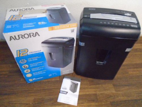 12 Sheet Crosscut Paper Shredder, Aurora WM1245XA