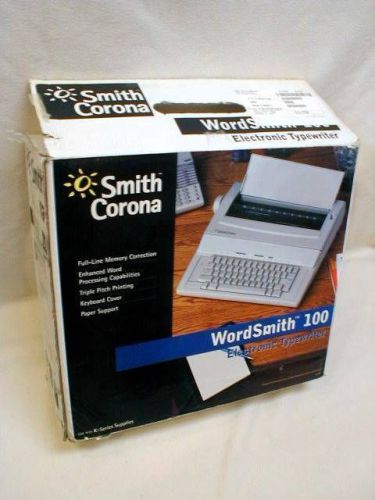 Smith Corona Wordsmith 100 Electronic Typewriter In orig Box TESTED SEE 2 VIDEOS