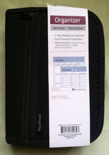 Plan Ahead Organizer Planner With 6 Ball Point Pens &amp; Calculator --Black