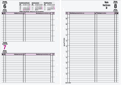 BIND SYSTEM Kalendereinlage 2015 B5503 Kalender 1 Tag = 1 Seite Timer Einlage