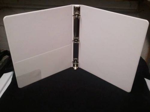 White 1 inch &#034; View Binders 3 Round Ring binder w/ pocket (4 binders per pack)