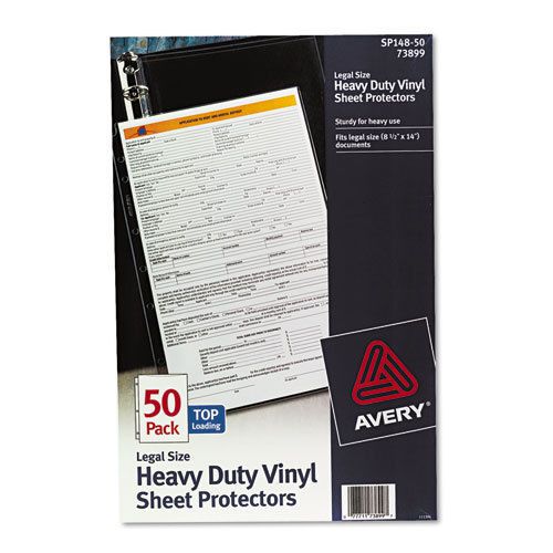 Top-Load Vinyl Sheet Protectors, Heavy Gauge, Legal, Clear, 50/Box