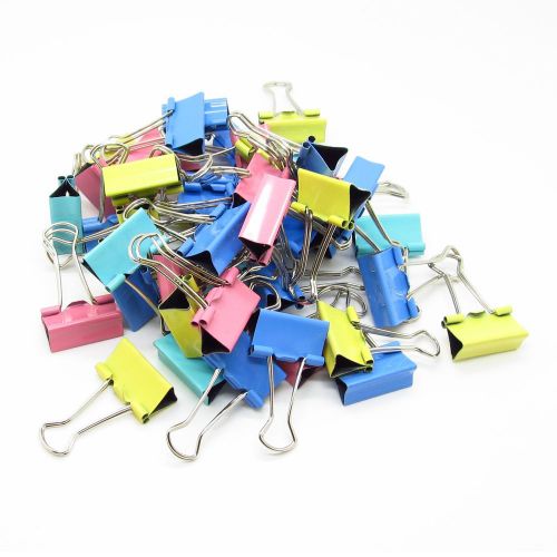 48pcs Width 2.5cm Colorful Home Office File Paper Book Metal Clips / Set