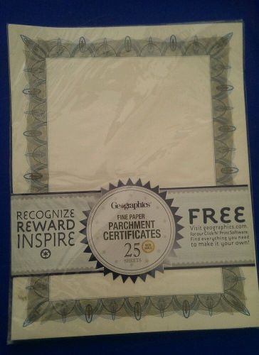 25 Fine Paper Parchment Certificates by Geographics