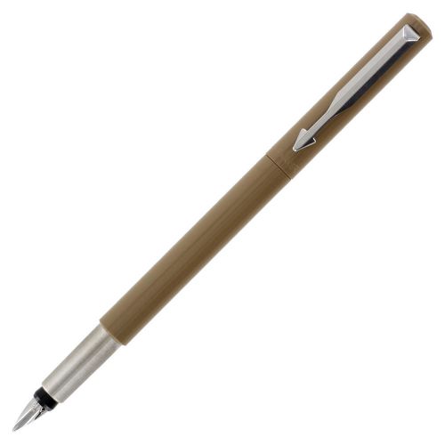 Parker Vector Bronze Barrel Medium Point Fountain Pen, Chrome Trim, Medium Point