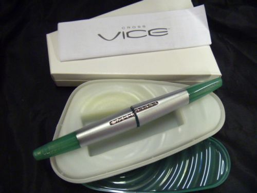 NIB NEW! Cross Vice HIGHLIGHTER &amp; PEN COMBO Green Pen w/ Black Gel Ink