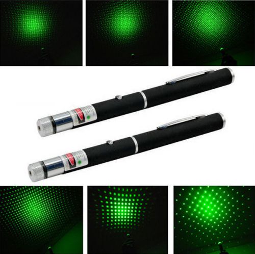 2pcs 5mw Green Laser Pointer Star CAP Projector Pen Lazer 532nm 2 in 1