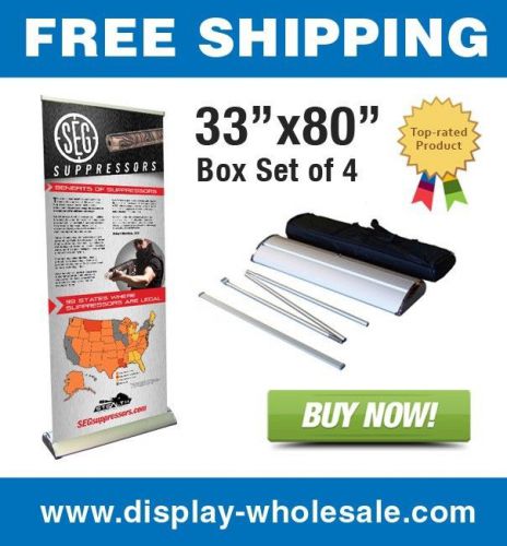 33&#034; Premium Retractable Banner Stand (Box of 4)