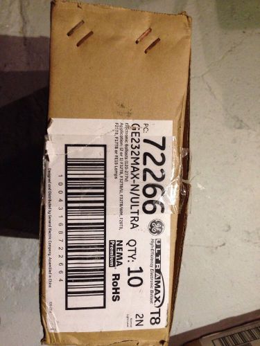 Lot Of 10 New GE BALLAST 2N GE-232-MAX-N/ULTRA 2 Lamp Ballasts.