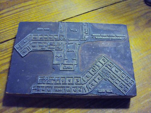 NICE! Guifford Senior HIgh School Print Ink Block, Wood &amp; Metal, &#034; 6&#034;x4&#034;x1&#034;