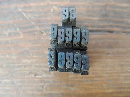 Vintage Letterpress Type 12 Pieces Decorative