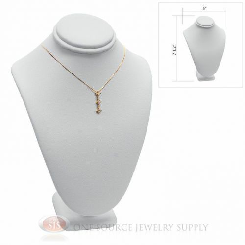 7 1/2&#034; pendant necklace white leather neck form jewelry presentation display for sale