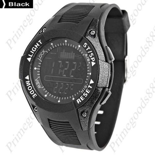 Wristwatch Water proof Fishing Barometer Unisex Altimeter Thermometer Black