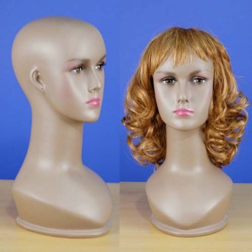 Brand New 15&#034; Brown-Black Female Mannequin Head 101B