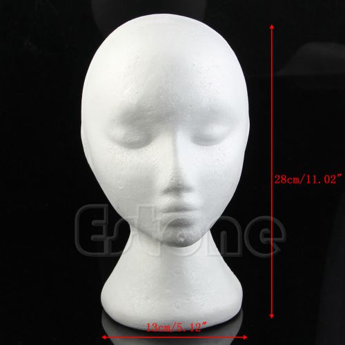 Styrofoam Foam Mannequin Female Head Stand Model Display Glasses Wig Hair Hat