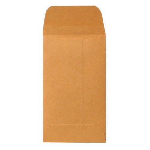 Sparco Kraft Coin Envelope, Gummed, 20 lb., 2 1/2&#034;x4 1/4&#034;, Brown