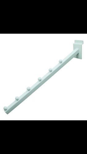 Slatwall 6 ball waterfall faceout square tube fixture - white -lot of 4 for sale