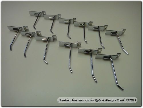 12) 4&#034; x 1/4&#034; Slatwall Hooks