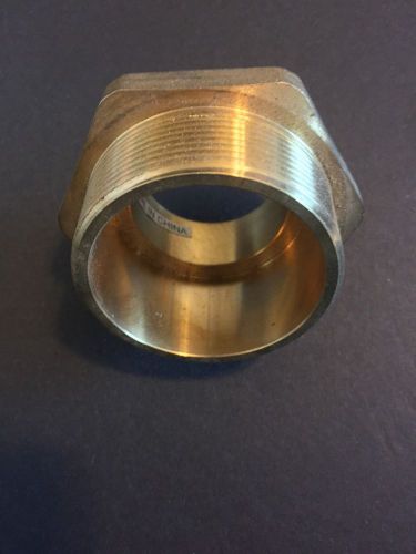 Dixon brass hex nipple fire hose adapter 2&#034; npt x 1-1/2&#034; nst double male for sale