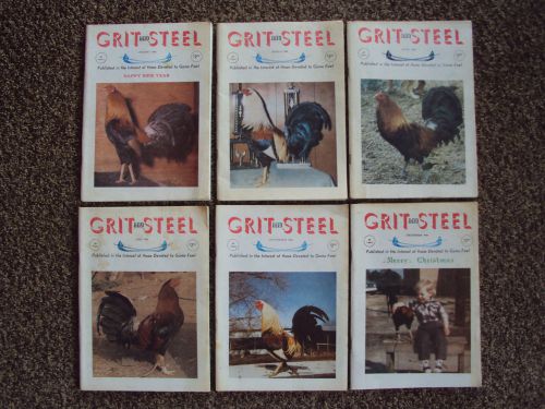 Lot of 6 diff. Gamefowl - GRIT AND STEEL - 1984 - Book / Magazine game chicken