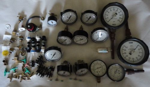 17 johnson controls gauges  + fittings &amp; regulators