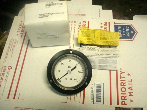 2-1/2&#034; Dry Utility Pressure Gauge - Blk.Steel 1/8&#034; PANEL FLANGE Mount, 0-60 psi