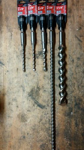 Lot of 5 Milwaukee spline drive concrete drill bits