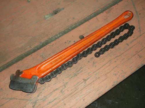 EXCELLENT 18&#034; RIDGID C-18  2 1/2&#034; CAP.  CHAIN PIPE WRENCH REVERE RATCHETING ESTA