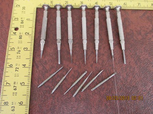 Starrett &amp; General Hardware Jeweler&#039;s Screw Driver Set/Lot Vise 7 Piece + Extra