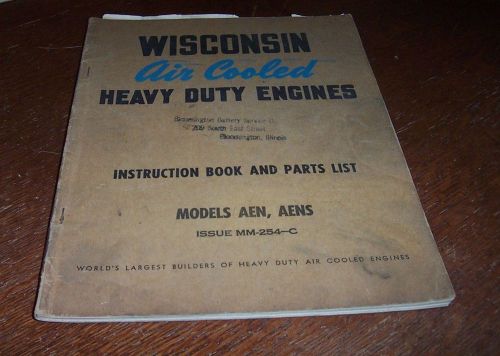 WISCONSIN AEN AENS   ENGINES INSTRUCTION BOOK PARTS LIST