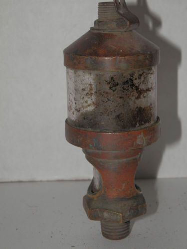 2 antique unmarked small hit miss gas steam engine metal glass cylinder oiler  for sale