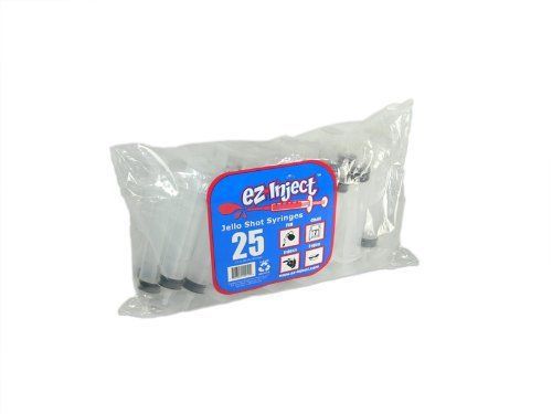 New 25 pack ez-injecttm jello shot syringes (medium 1.5oz) for sale