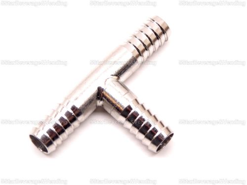 Food grade stainless steel 3/8&#034; barb t tee hose fitting adapter coupler splicer for sale