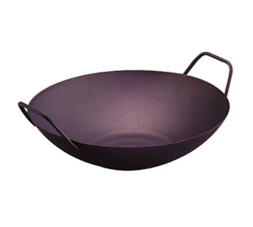 Wok Pan - Flat Bottom Non-Stick Rolled Steel ~ 12&#034;