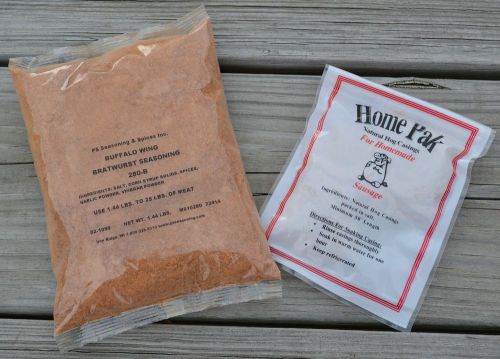 FRESH PS SEASONING &amp; SPICES BUFFALO WING BRAT MAKING KIT W/HOG CASINGS 25LBS