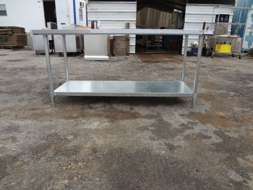 Flat Top Work Table w/ Stainless Legs &amp; Adjustable Undershelf, 72 x 30 #236