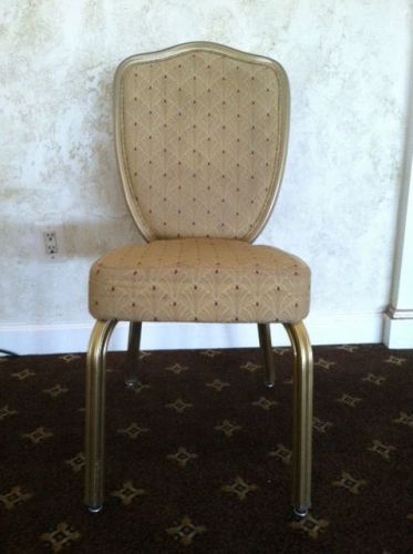 Fabric Banquet Chairs with Gold Trim