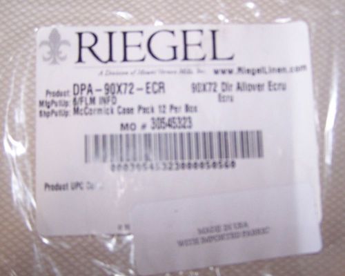 Brand NEW Lot of 12 Riegel Linens 90x72 Tablecloths Ecru Allover Diamond Print