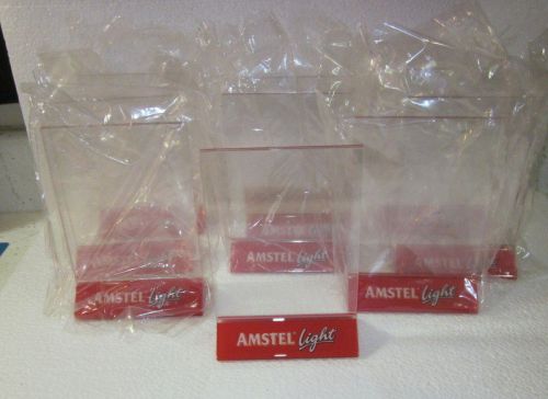 LOT OF 15 PLASTIC 2000 AMSTEL LIGHT BEER TABLE TOP MENU DISPLAY HOLDERS