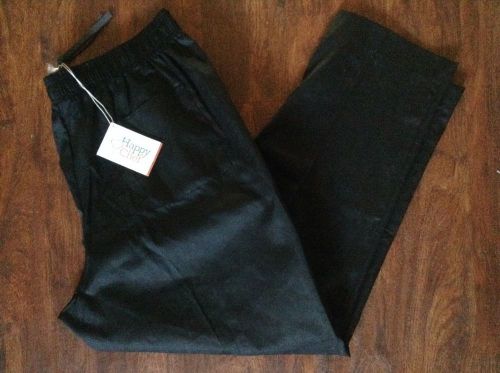 THE HAPPY CHEF PANTS BLACK 3XL XXXL DRAWSTRING WAIST NWT