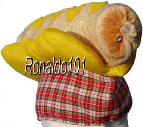 2x TWO HOT DOG HATS LARGE YELLOW MUSTARD BASEBALL BUNS GAG VENDOR FUN VBS CAP