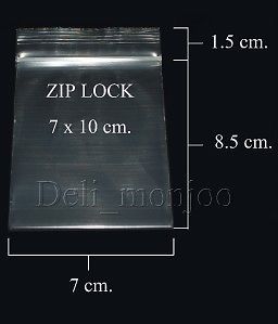 7x10 cm Clear Poly Plastic Zipper Bags Zip Lock 100 pcs