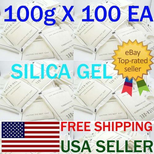 100g X 100 EA SILICAGEL DESICCANT DRYOUT MOISTURE GUN JEWELRY CAMERALENS SAFE #1