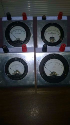 VINTAGE SIMPSON TEST METERS; 2 VOLTS, MILLIAMPERES AND GALVANOMETER