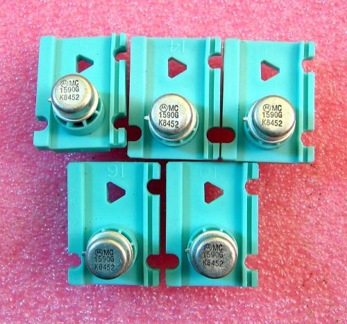 5 PCS NOS MOTOROLA MC1590G  RF/IF/AUDIO GAIN CONTROL (AGC) AMPLIFIER TO-99 CAN