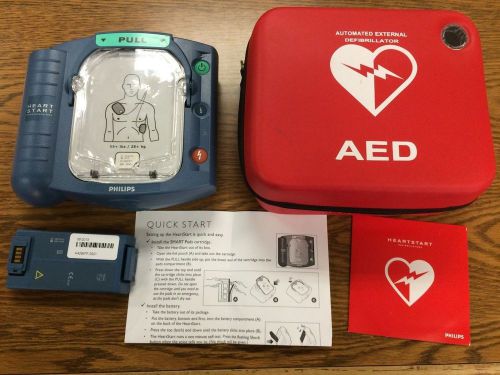 Philips heartstart home aed defibrillator + red case m5068a read description for sale