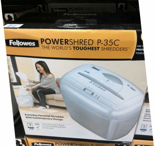 NEW Fellowes 3213501 Shredder White P-35C Powershred 5-Sheets Crosscut 220V