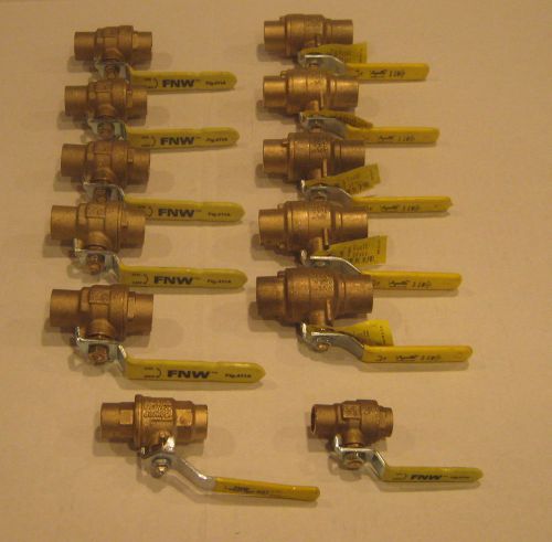 Assortment of 3/4&#034; &amp; 1/2&#034; Sweat Brass Ball Valve Full Port FNW  &amp; Apollo 77f